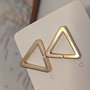 FUJIE gold plated triangle earrings